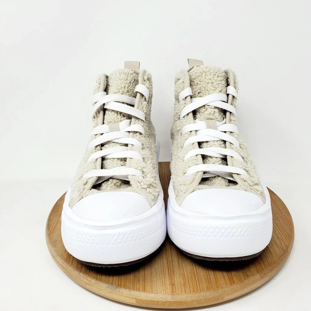Converse Move Platform Sherpa Kids 2 Fluffy Fuzzy Chuck Taylor All Star Shoes
